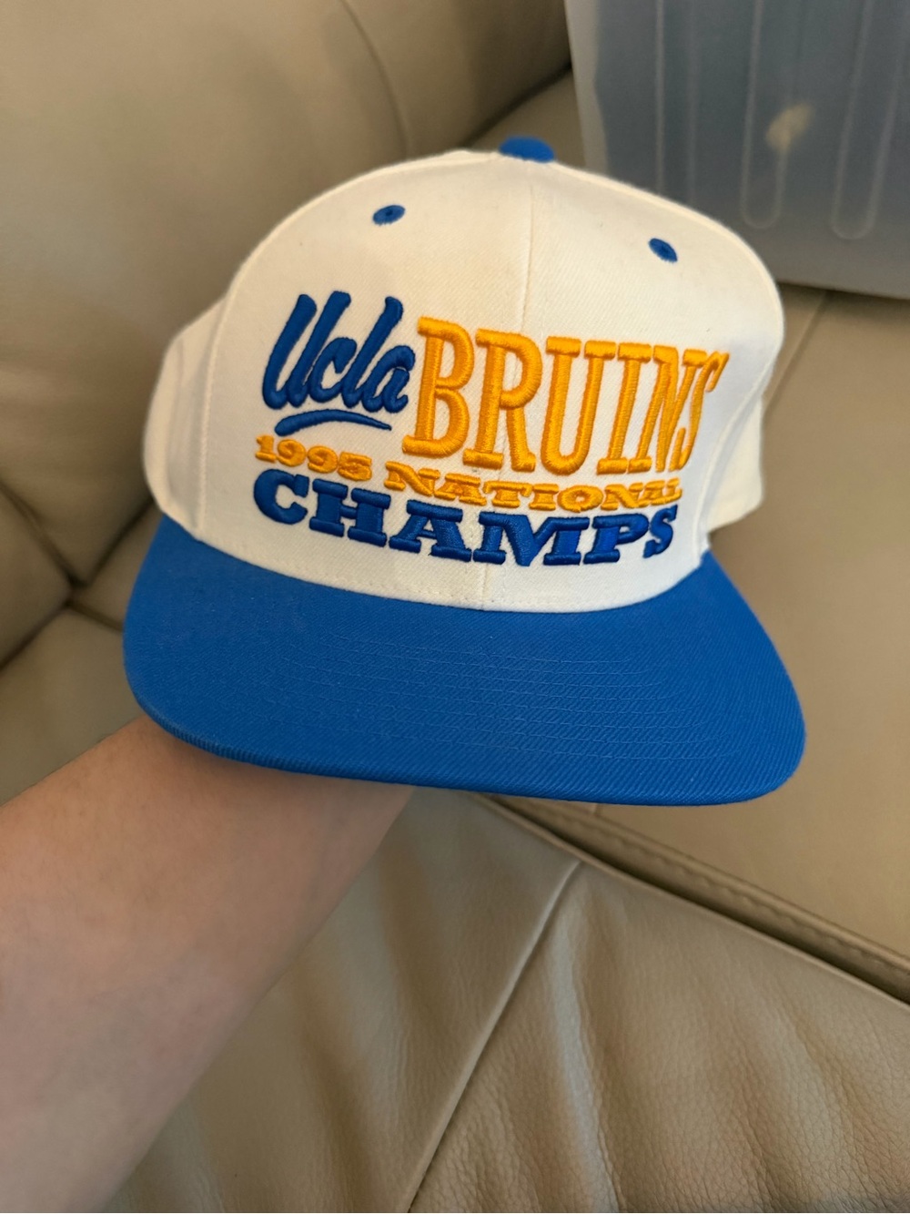 Mitchell & Ness UCLA Bruins White Blue Gold Snapback Hat